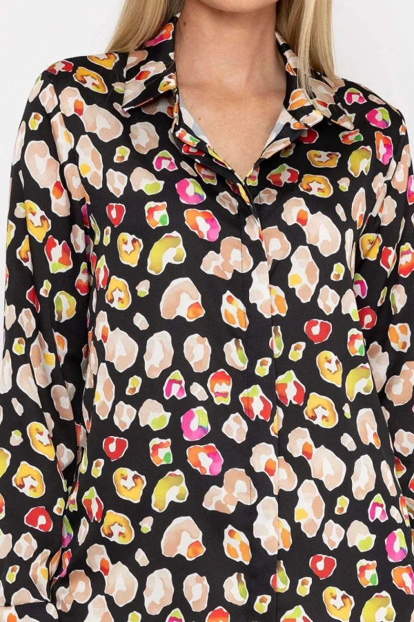 Sateen Shirt In Black Print