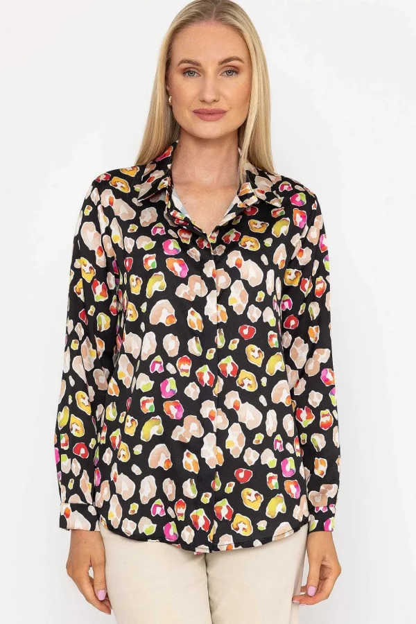 Sateen Shirt In Black Print