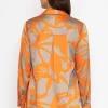 Sateen Shirt In Orange Print