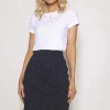 Scallop Hem Skirt In Navy