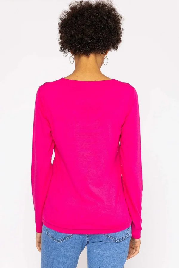 Scoop Neck Tee In Pink