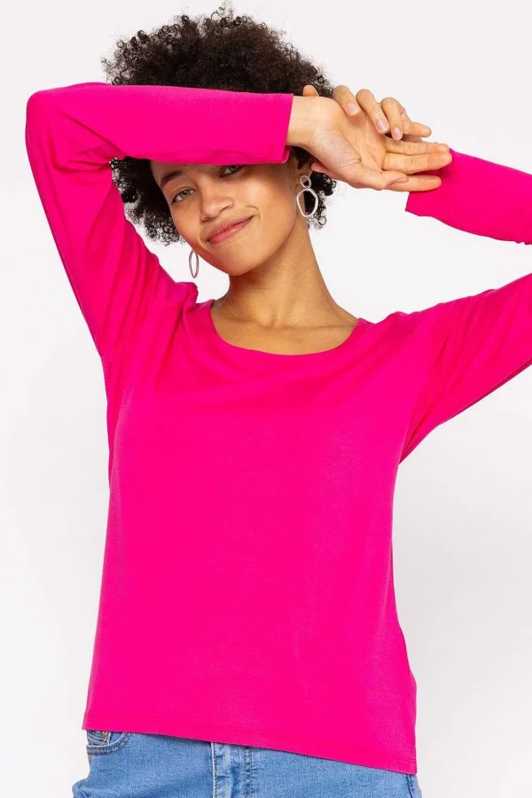 Scoop Neck Tee In Pink