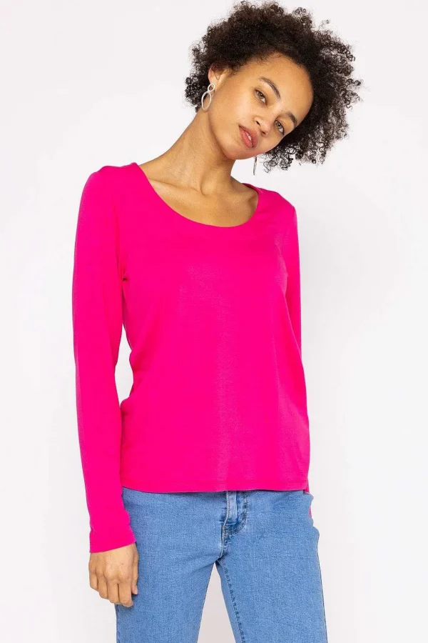 Scoop Neck Tee In Pink