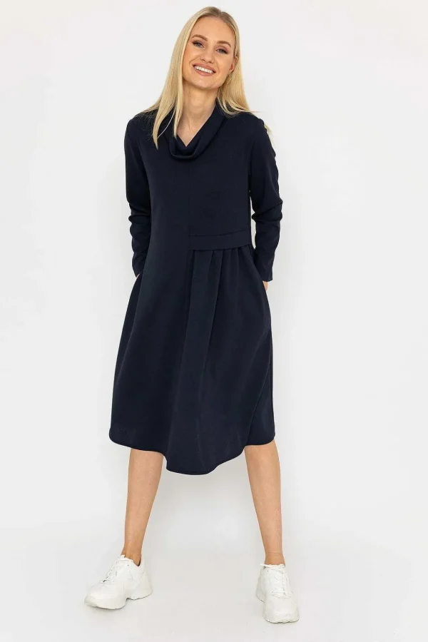 Scuba Roll Neck Midi Dress