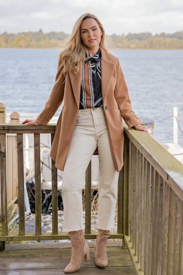 Seamless Hem Jeans In Cream