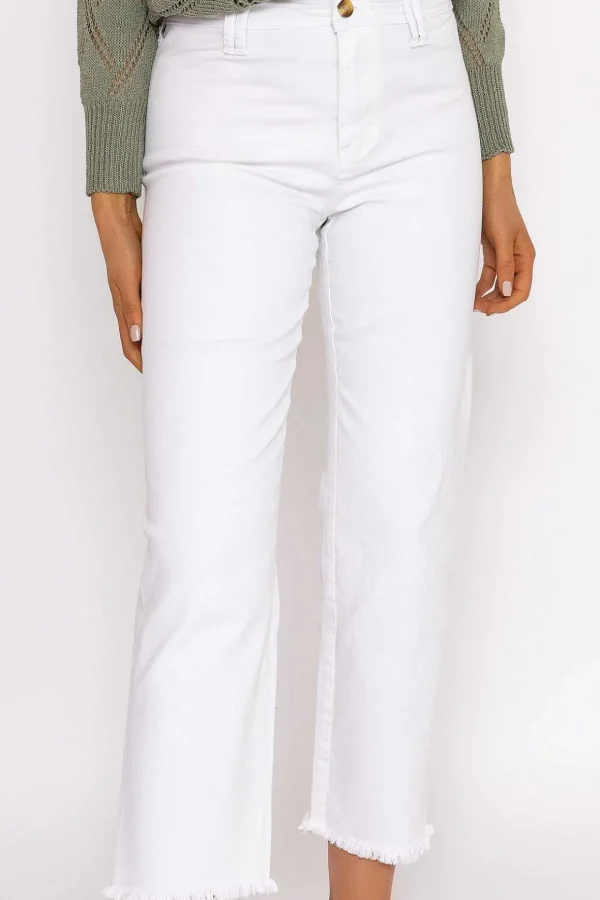 Seamless Hem Jeans In Ecru