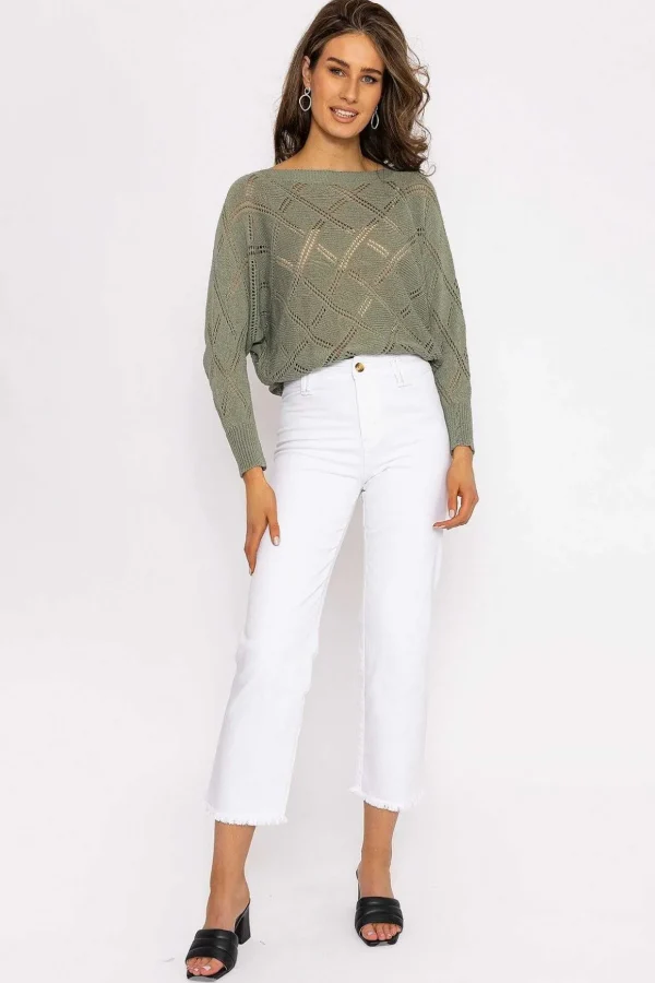 Seamless Hem Jeans In Ecru