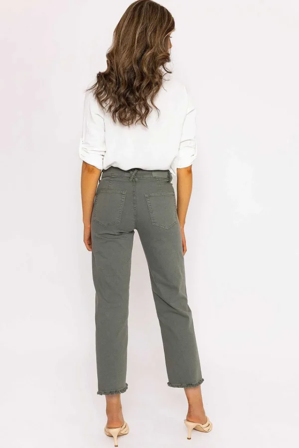 Seamless Hem Jeans In Khaki