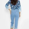 Seamless Turn Up Jeans In Light Denim