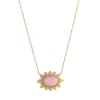 Semi Precious Pink Jade Stone Necklace