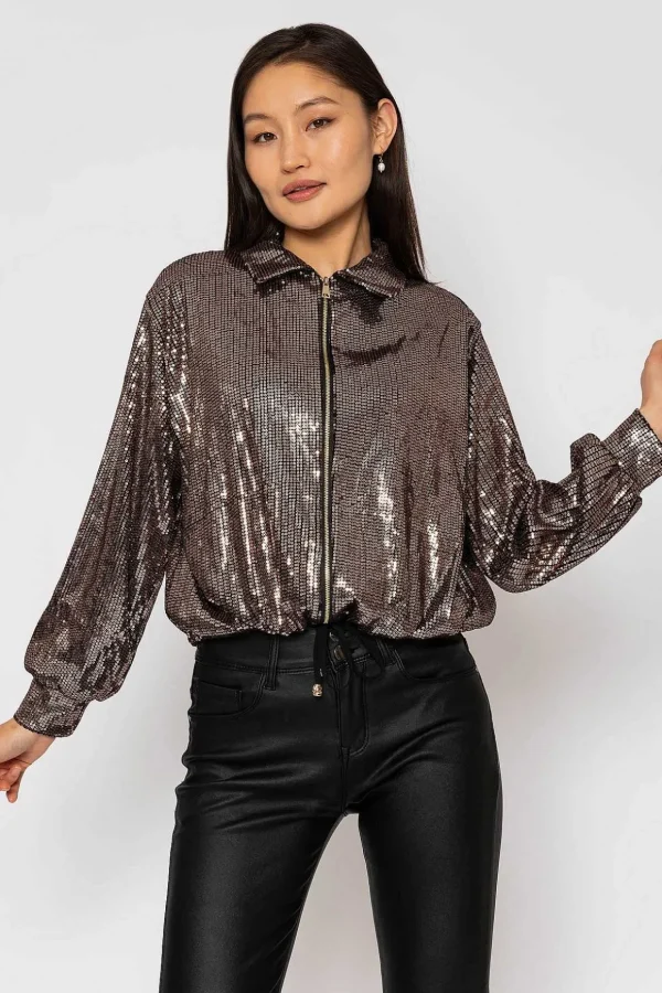 Sequin Bomber Jacket