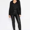 Sequin Chuck On Jacket In Black