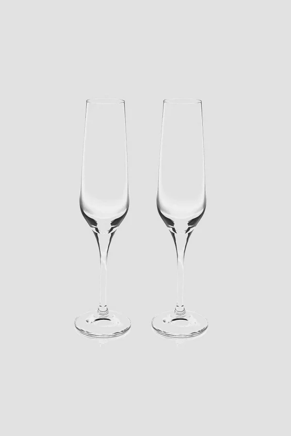 Set Of 2 Crystal Champagne Glasses