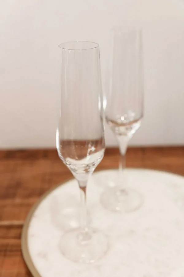 Set Of 2 Crystal Champagne Glasses