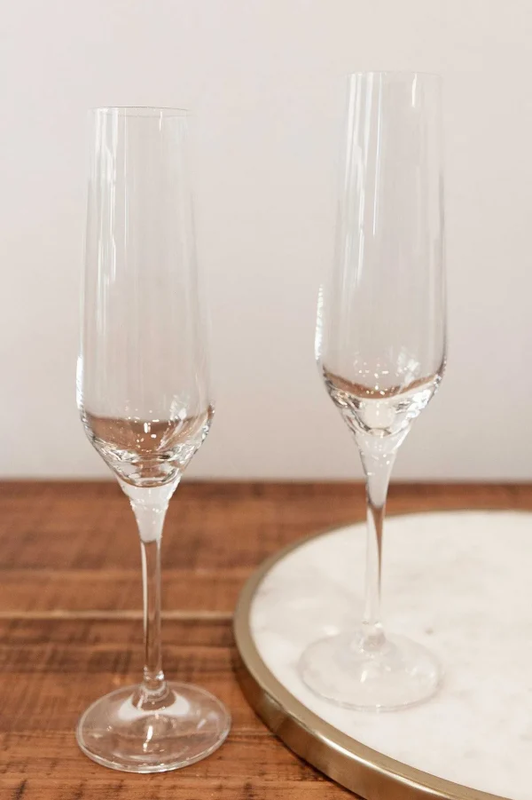 Set Of 2 Crystal Champagne Glasses