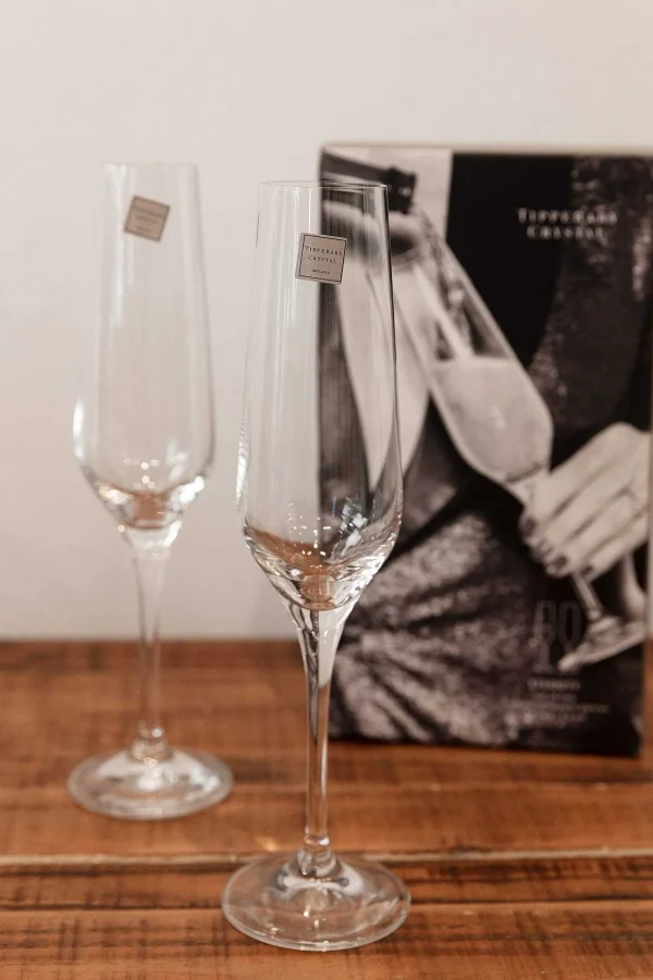 Set Of 2 Crystal Champagne Glasses