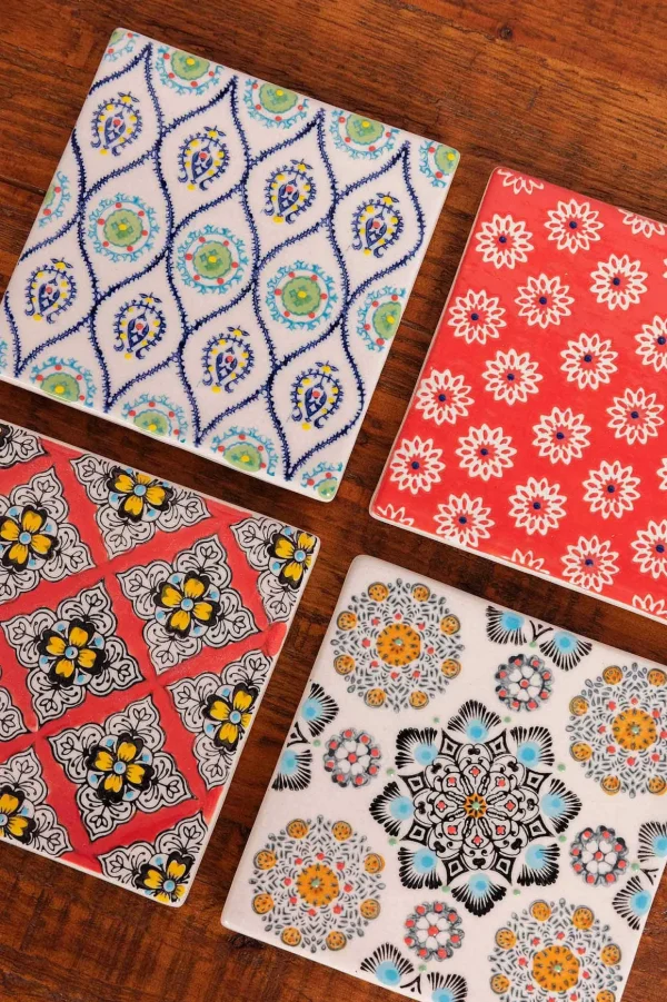 Set Of 4 Eclectic Coasters