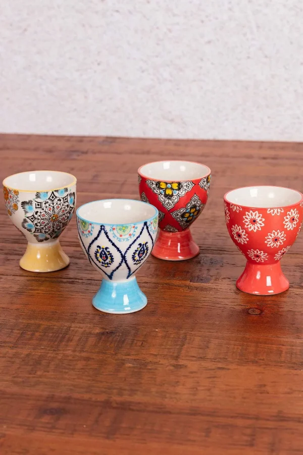 Set Of 4 Eclectic Egg Cups