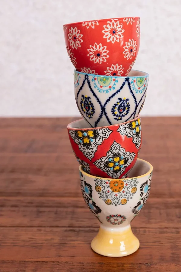 Set Of 4 Eclectic Egg Cups