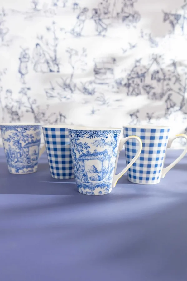 Set Of 4 French Mugs