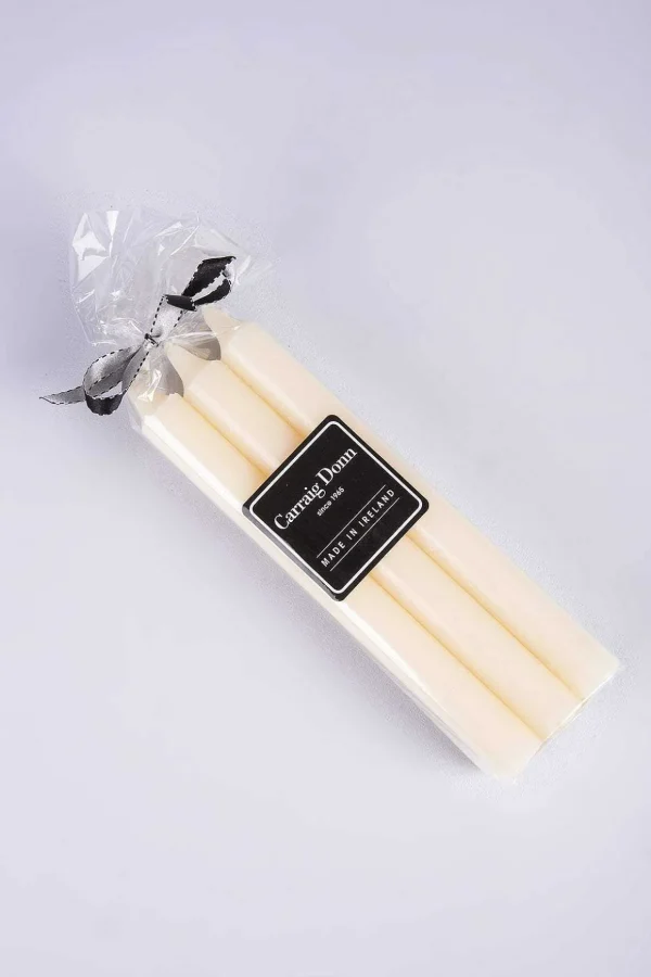 Set Of 6 Ivory Dinner Candles