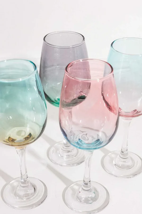 Set Of 4 Lustre Wine Glasses