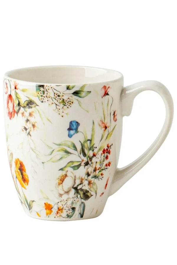 Set Of 4 Vintage Floral Mugs
