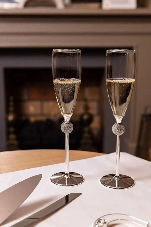 Set Of 2 Wedding Toasting Flutes