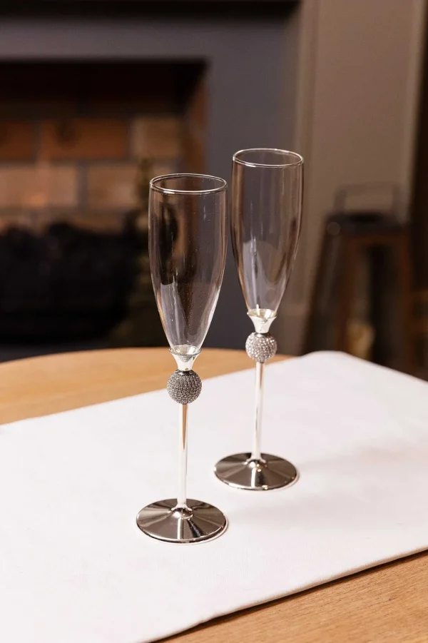 Set Of 2 Wedding Toasting Flutes