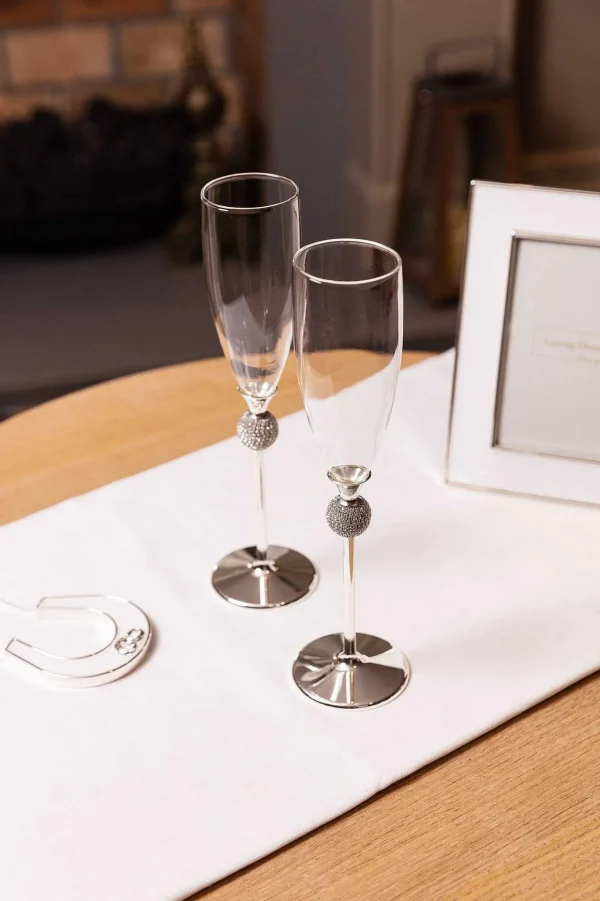 Set Of 2 Wedding Toasting Flutes