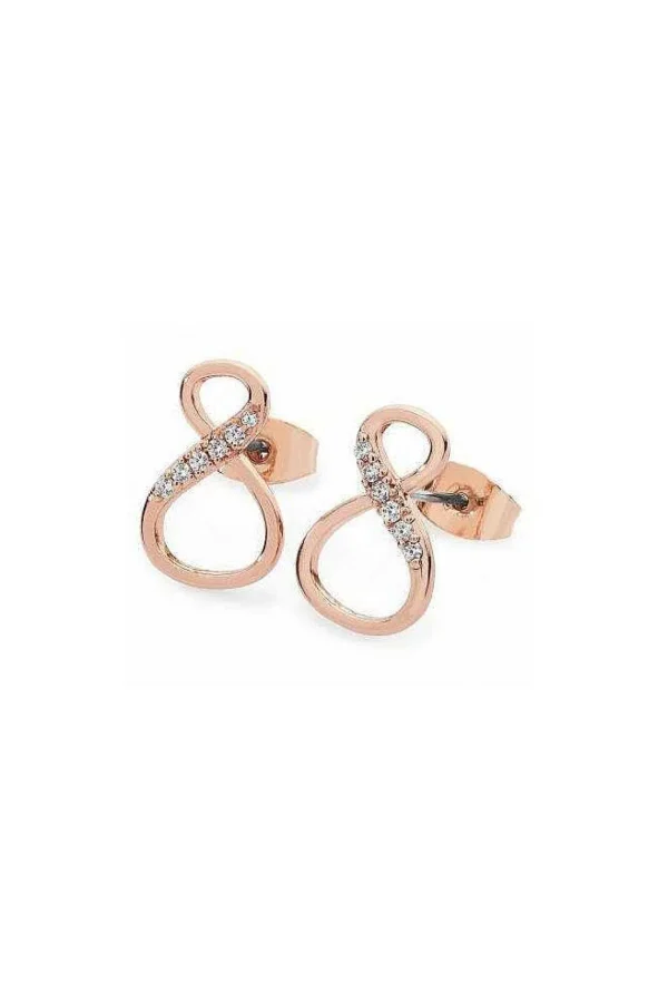 8 Shape Rose Gold Infinity Stud Earrings