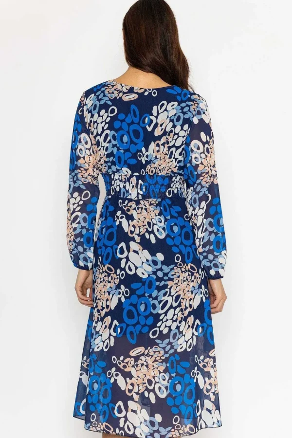 Shauna Midi Dress In Blue Print