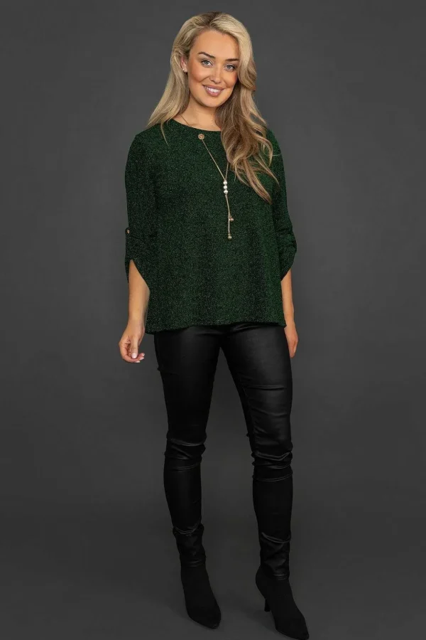 Shimmer Top In Green