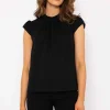 Short Cap Sleeve Top In Black
