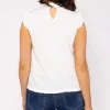 Short Cap Sleeve Top In Ecru