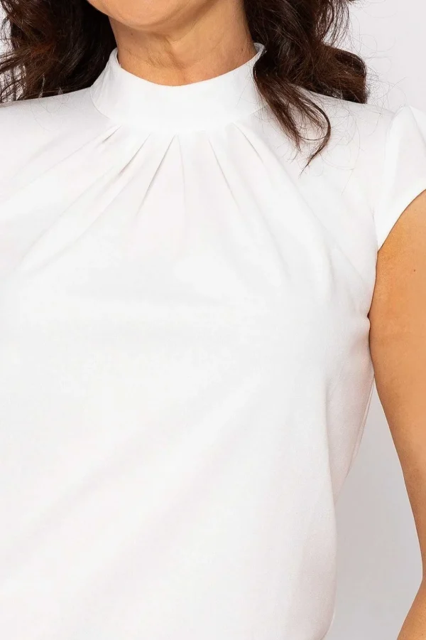 Short Cap Sleeve Top In Ecru