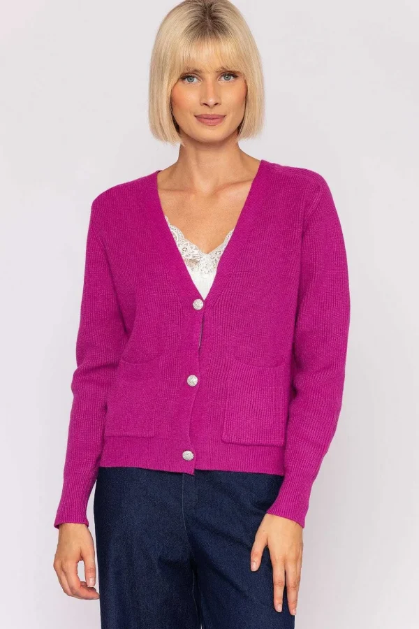 Short Cardigan In Magenta