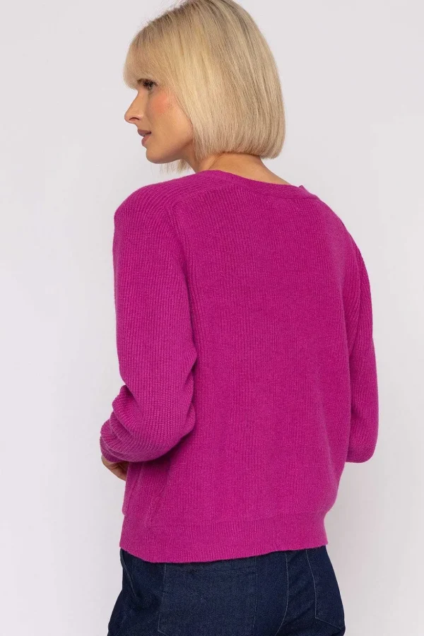 Short Cardigan In Magenta
