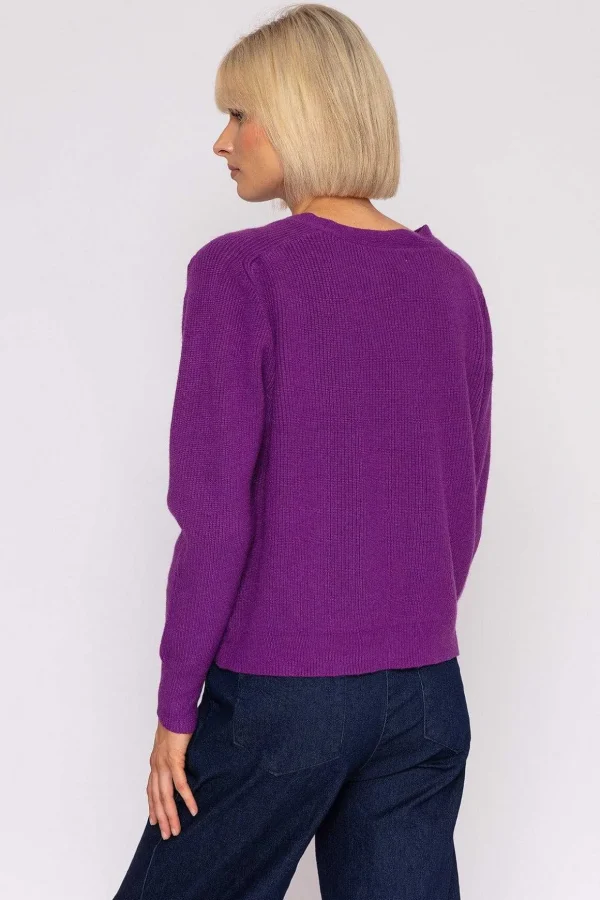 Short Cardigan In Purple