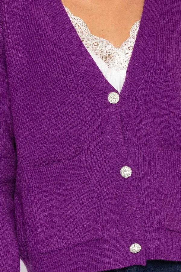 Short Cardigan In Purple