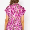 Short Sleeve Lola Top In Pink Print