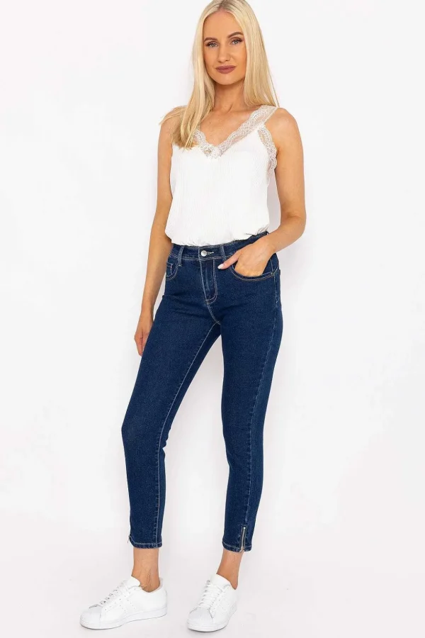 Short Zip Denim Jeans