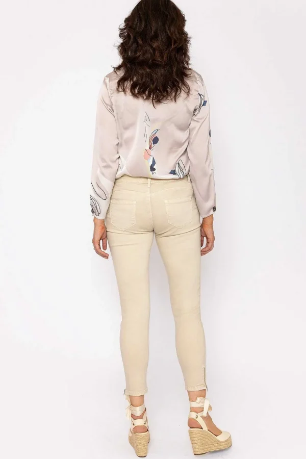 Short Zip Jeans In Cream