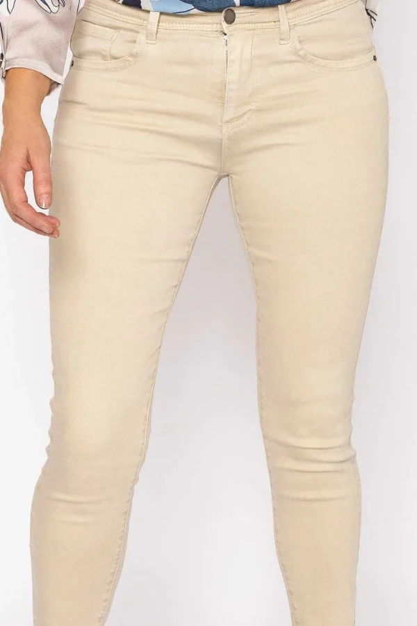 Short Zip Jeans In Cream