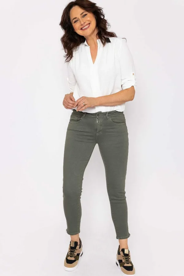 Short Zip Jeans In Khaki