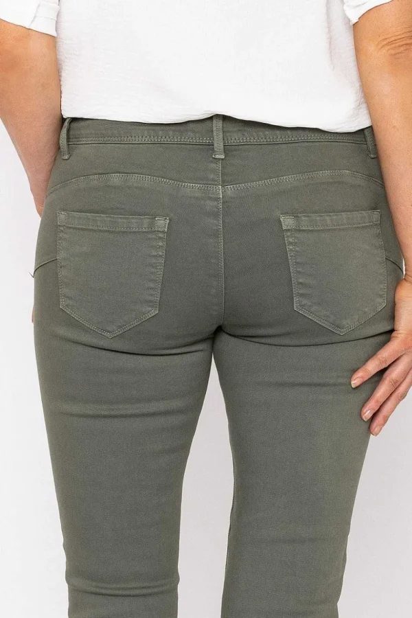 Short Zip Jeans In Khaki