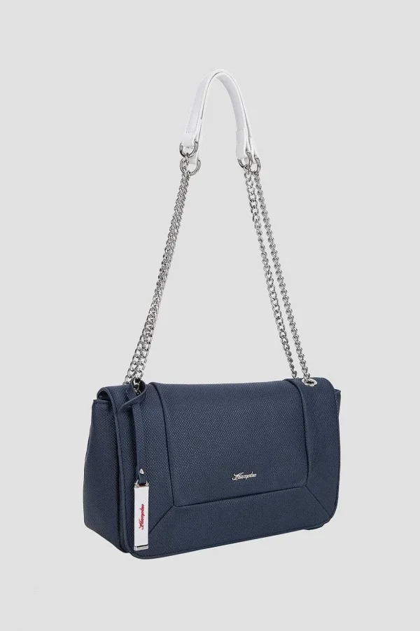 Shoulder Bag With Chain Strap In Navy