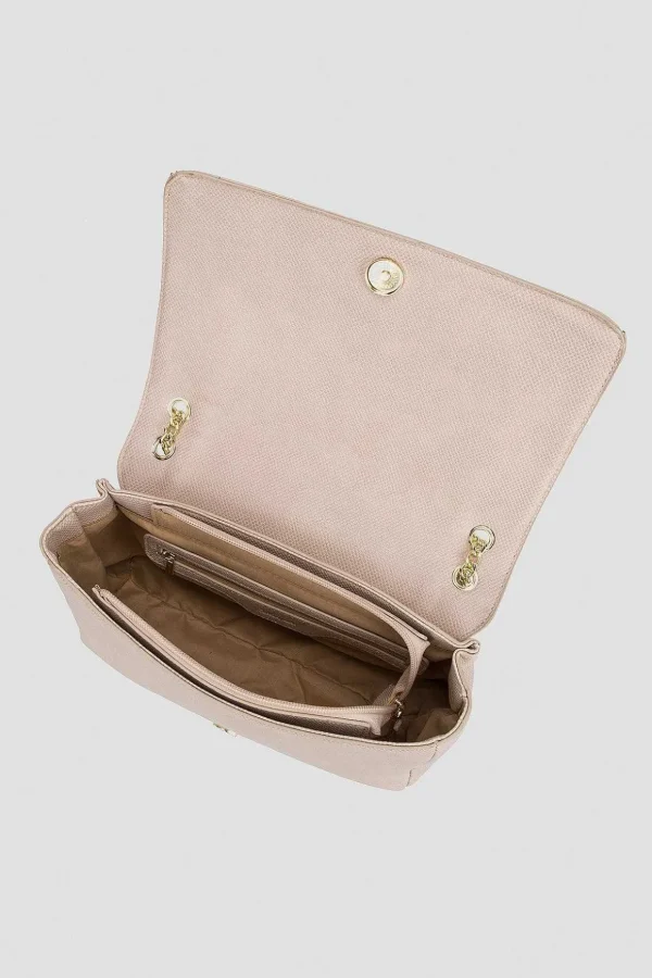 Shoulder Bag With Chain Strap In Cream