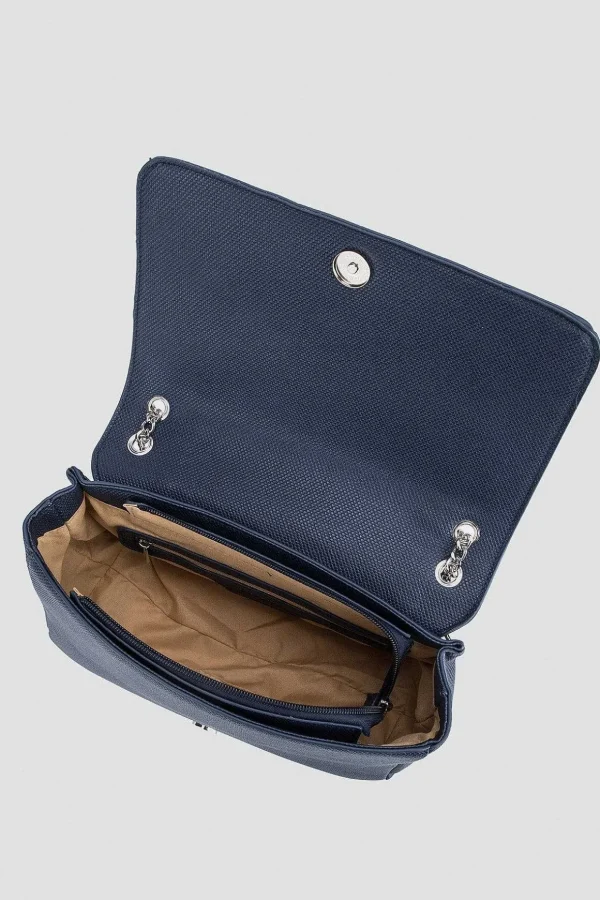 Shoulder Bag With Chain Strap In Navy