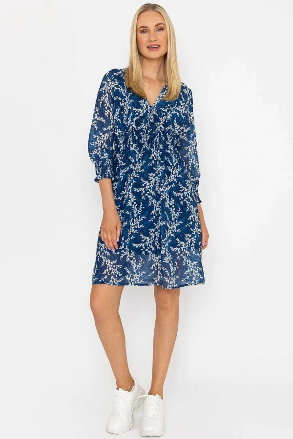 Sienna Navy Knee Length Dress